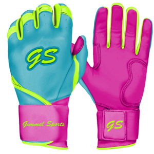 GUANTES DE BATEO GS-PRO / CELESTE-ROSA-AMARILLO NEON