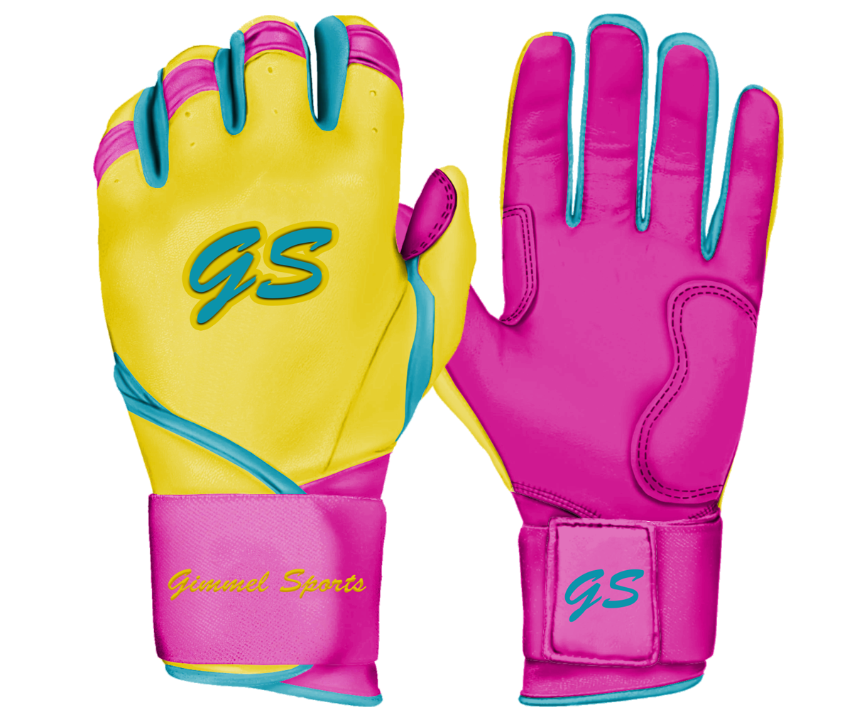 GUANTES DE BATEO GS-PRO / AMARILLO-CELESTE-ROSA
